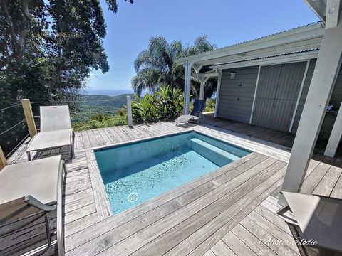 Propriété de 3 villas T3 avec piscine un T3 et deux T1 vue imprenable montagne et Mer des Caraïbes