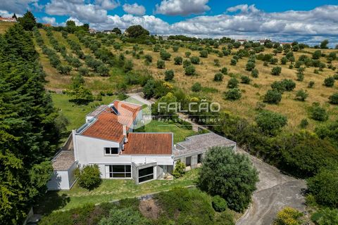 Contemporary-style 4+1 bedroom villa, in a pleasant location with great views, in a quiet area 10 minutes from Santarém (the district capital), with a private area of 411.92 sqm, overflowing with natural light, amply utilised by the architecture used...