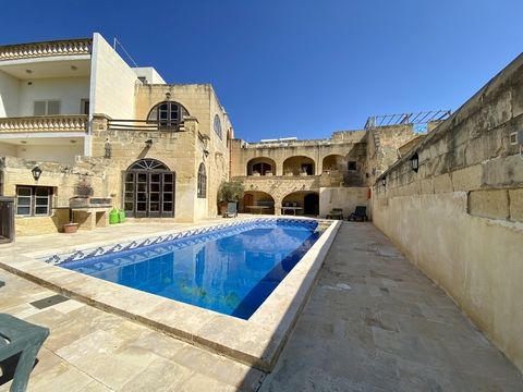 An opportunity to acquire a south facing large traditional house of character set on three levels with a pool in Malta's sister island of Gozo and located in the sought after quaint and quiet village of Ghasri. On entering through the hallway we find...