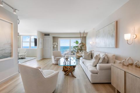 Own a slice of oceanfront paradise in this stunning turnkey fully remodeled corner unit with two balconies and no obstructions! Top-of-the-line energy efficient Cat-5 hurricane rated windows and doors (just installed), a Fisher & Paykel refrigerator,...