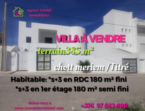 Beautiful villa with garden and garage for sale in Chott Meriem Beautiful villa with garden and garage for sale in Chott Meriem Your future home is here.