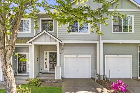 Step into this beautifully remodeled townhome located on a serene private street in Hillsboro, a perfect blend of comfort and convenience. This inviting home features two primary suites, each with vaulted ceilings and updated bathrooms, creating a lu...