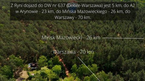I don't take any compensation from the buyer! Forest plot for sale in Rynia with an area of 5042m2. The plot is included in the Local Spatial Development Plan (6MP) for summer housing. Rynia, Gmina Dobre, Mińsk powiat. Plot No. 159/2, 4 461m2, width:...