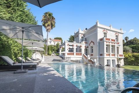 This extraordinary Neo-Moorish villa, a rare architectural gem dating back to 1900, commands a coveted position on the western shore of Cap d'Antibes, presenting a truly exceptional acquisition opportunity. The property's distinctive white façade, ad...