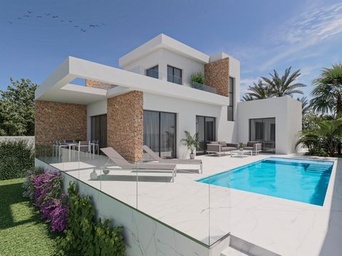 Villa de 3 dormitorios con piscina privada a la venta en San Fulgencio(Alicante)~~Residencial de obra nueva de 3 villas modernas en San Fulgencio.~~Villas construidas sobre parcelas de 500 m2 y situadas en zona residencial con todos los servicios a u...