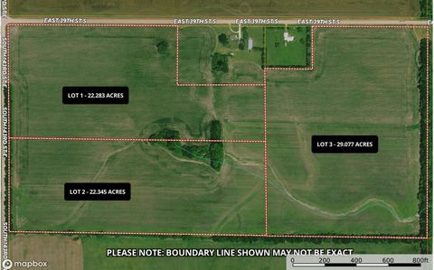 Check out this +/-29.1 acre lot located just NE of Derby, Kansas and straight East of McConnell Air Force Base. This is LOT 3 of 3 and all of them would make a great homesite where you can stretch out your elbows and be just far enough away from the ...