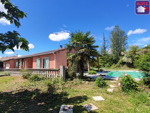 API EXCLUSIVE SINGLE STORY. Located on the Pamiers/Mirepoix axis, single-storey house of 122 m² composed of 4 bedrooms, a bathroom, a separate toilet and a spacious living room of 58 m². An attached garage of 20 m². All on superb grounds of approxima...