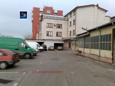 Real estate agency Address for sale Shopping complex in town Pleven wide center with a total area of 1962 sq.m. The complex includes: Three-storey massive administrative building with a built-up area of 93.50 sq. m. Includes basement and 3 floors wit...
