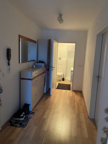 The lovingly furnished, light-flooded terrace apartment is located on the 6th floor of a residential and commercial building. The apartment has two large rooms and a large hallway, through which, like the living room, access to the terrace is guarant...