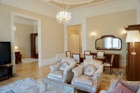 2 bedroom apartment for long term rent near the Parliament and the Danube, in the prestigious District 5. The apartment is situated on the 3rd floor of a beautiful turn-of-the-century classical building with an elevator. The property consists of a la...