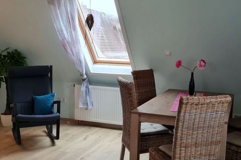 The apartment is located on the top floor of a semi -detached house and offers everything for a relaxing vacation: On the ground floor is the spacious hallway with a bathroom (mod. Washing area, walk -in shower and toilet) Then you will find in the a...