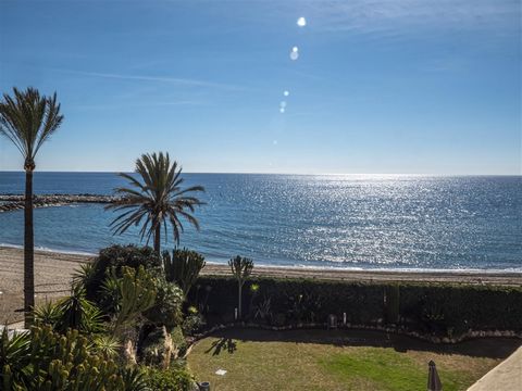 If you want front line beach, this apartment certainly delivers! This second floor, south to east facing apartment has awesome, direct views of the beach and sea and is easy walking distance to both Puerto Banus and Marbella centre, along the promena...