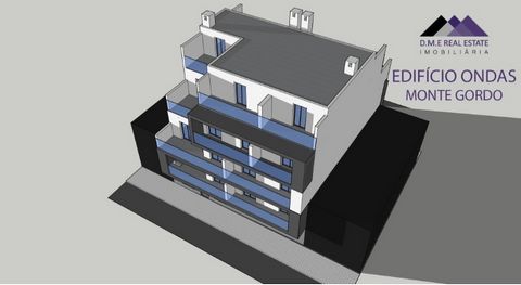 Fantastic Apartment under Construction in the Ondas Building in Monte Gordo. Duplex Apartment T1+2 on the third and fourth floors, comprising an open space living room with kitchen, bathroom, one bedroom, and two balconies on the lower floor, and a b...