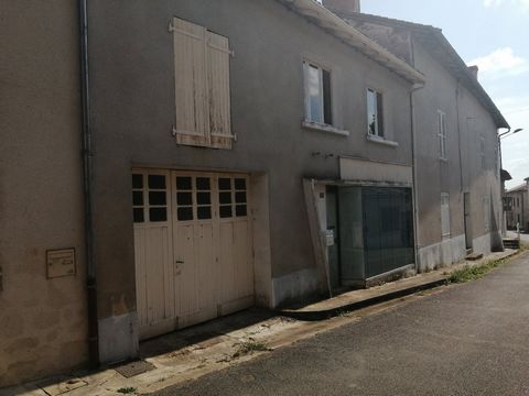 Close to the centre of Brillac - Old shop with possibility to make into a residence with garage and small courtyard. There is a large room, which leads out to a large earth floor storage and garage. There are stairs going up to two rooms. There is a ...