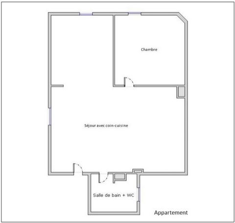 9 kms de Meaux, IVERNY appartement 2è étage, 2 pièces 61 m² au sol sous pente - 1 chambre (2è possible) - cuisine aménagée - 1 box avec mezzanine pour du rangement