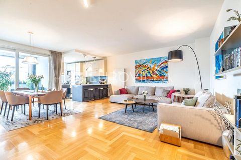 Zagreb, Vrbanićeva (VMD). Spacious luxury apartment with two garages in one of the highest quality buildings in the city of Zagreb. It consists of a living room with dining area and kitchen, 4 bedrooms (one converted into a walk-in wardrobe adjacent ...