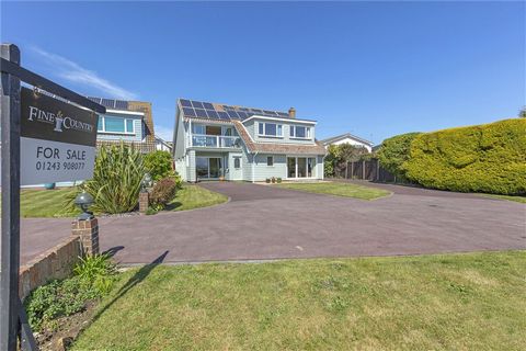 A detached seafront property with direct beach access and sea views from multiple rooms and circa 2,681 sq. ft. THE PROPERTY This beachfront paradise is nestled at the end of a tranquil cul-de-sac, along the attractive Pagham coastline, boasting dire...