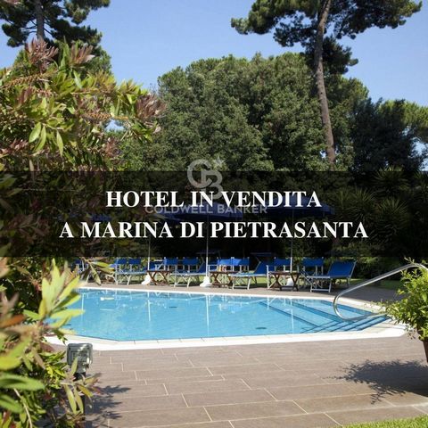 Hotel for sale in Marina di Pietrasanta, located about 350 meters from the renowned beaches of Versilia, in a quiet and relaxing residential area. The hotel is surrounded by a large garden of approximately 4,000 m2, where there is a swimming pool wit...