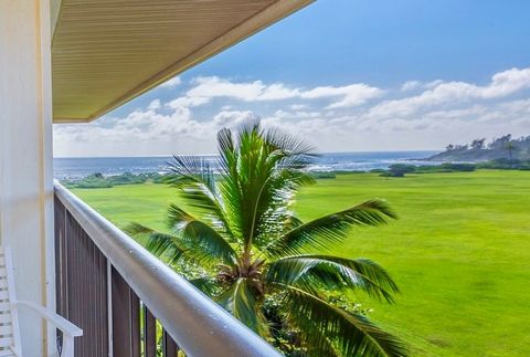 Top floor oceanview condo! Enjoy expansive ocean and coastal views from this fifth and top floor unit on the quiet side of Kauai Beach Resort. This well-maintained oceanfront resort condo comes fully furnished and turn-key with new air conditioning a...