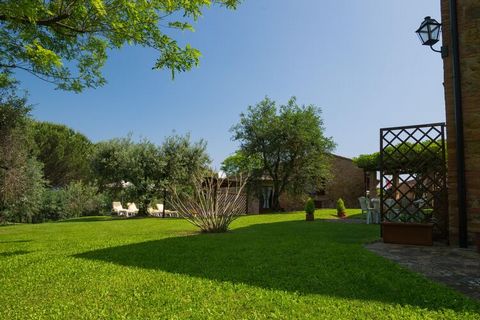 Il Mughetto Apartment, a typical Tuscan gabled building with large arched French windows. it is composed of a bedroom, a bathroom and a living room-kitchen with a sofa in the mezzanine. The apartments are equipped with linens, pots and pans and dishw...