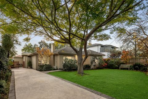 Amidst a leafy established garden in a coveted tree-lined address, this charming solid brick mid-century residence has been lovingly maintained and updated over the years to provide an enticing family environment to enjoy now while considering future...