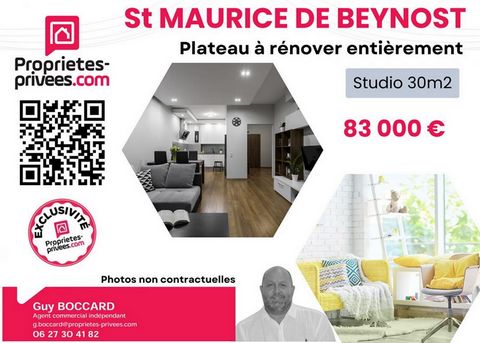 St Maurixce de Beynost (01) Guy BOCCARD offers for sale this plateau to be completely renovated. Are you dreaming of a space to be fitted out according to your desires? Discover this 30m2 gross floor to renovate, offering potential to create a proper...