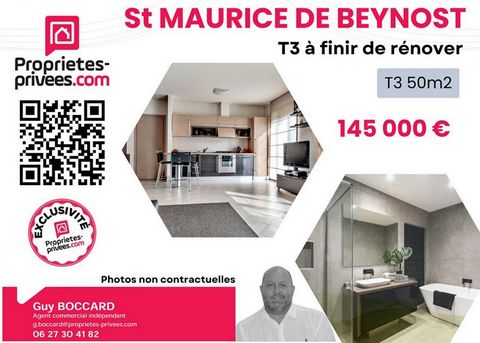 Ain, Commune of St Maurice de Beynost, Guy BOCCARD offers you this T3 of 50m2 duplex to finish renovating. Are you looking for an apartment with high potential to renovate according to your desires? This T3 is a rare opportunity for lovers of work an...