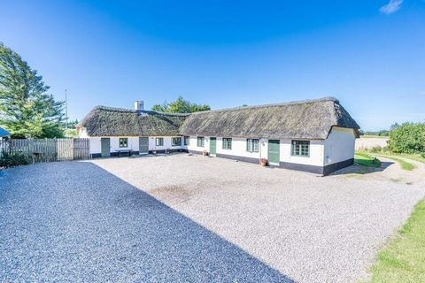 On the most beautiful whitewashed thatched farm in Houstrup on the West Coast is one of a total of three apartments. The holiday apartment is decorated in the most cozy farmhouse style. Kitchen and living room are in open connection with each other. ...