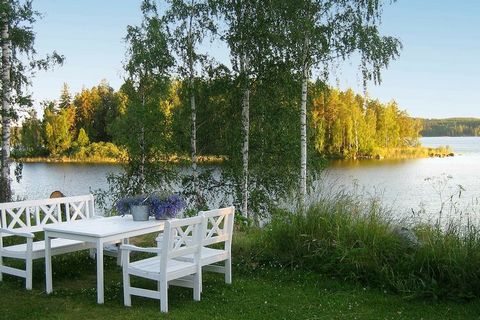 This holiday home is very unique and is located within an amazing scenic area with private lake, where you can fish or bathe. The surrounding area is private and with a lovely untouched forest. Here you will live very comfortably and pleasant, with t...