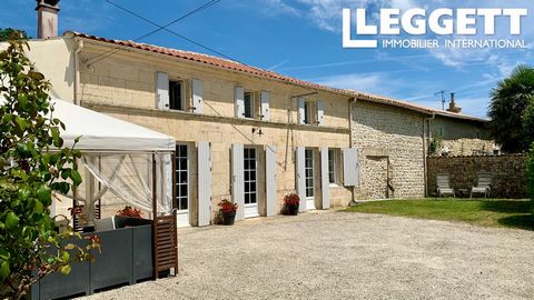 A22988LOP17 - Situated in a pretty hamlet near the bustling towns of Pons & Saint Genis du Saintonge, this very well presented Charentaise stone property has been renovated with care & attention, to maintain its character & history. Ground floor offi...