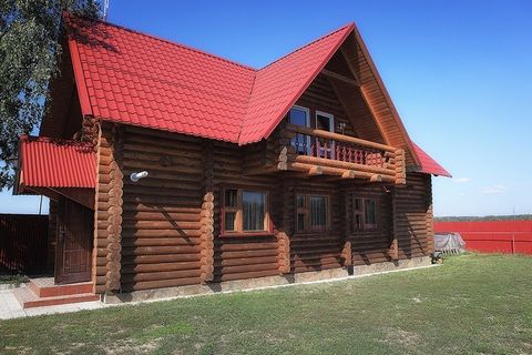 House 2 -storey, 180 sq.m., 3 bedrooms, 2 bathrooms, large 10 - person sauna, Russian bath (heated with wood), oak font with a bucket Curtain coating, on the 2nd floor, 2 balconies, loggias and 8 and 25 square meters, near the house of carved wooden ...