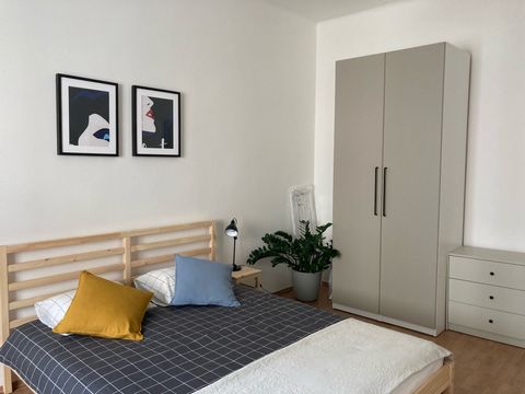 The apartment is fully furbished with a double bed, dining table/work desk, shelves for storage, clothing compartment. It is made up of a small foyer; a renovated bathroom with a shower, toilet, and sink; a living room/bedroom; a renovated kitchen wi...