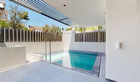 Luxurious Duplex Residence with Pool in Glyfada A two-level duplex spanning 251 sq.m. awaits in Glyfada, offering a sophisticated living experience. First Level: Spacious living and dining area Kitchen with balcony WC Garden with an overflow pool (ap...