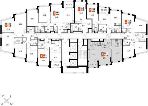 Жилой Комплекс Бизнес-класса Роттердам. Продаётся 2-к квартира, общей площадью 60 кв.м. на 19-м этаже 29-этажного дома в чистовой отделке под ключ 