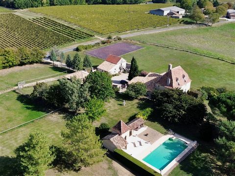 This elegant country residence is situated on the edge of a very sought after village in the Dordogne, well positioned with magnificent views over the rolling countryside. It has stabling for 3 horses, a 20m x 40m menage and grazing areas. The main h...