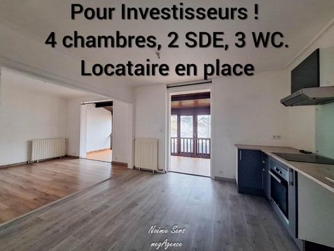 Pour investisseur, locataire en place, 4 ch, 2SDE