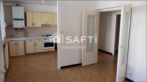 Appartement 43m², cuisine, séjour, chambre, douche et buanderie